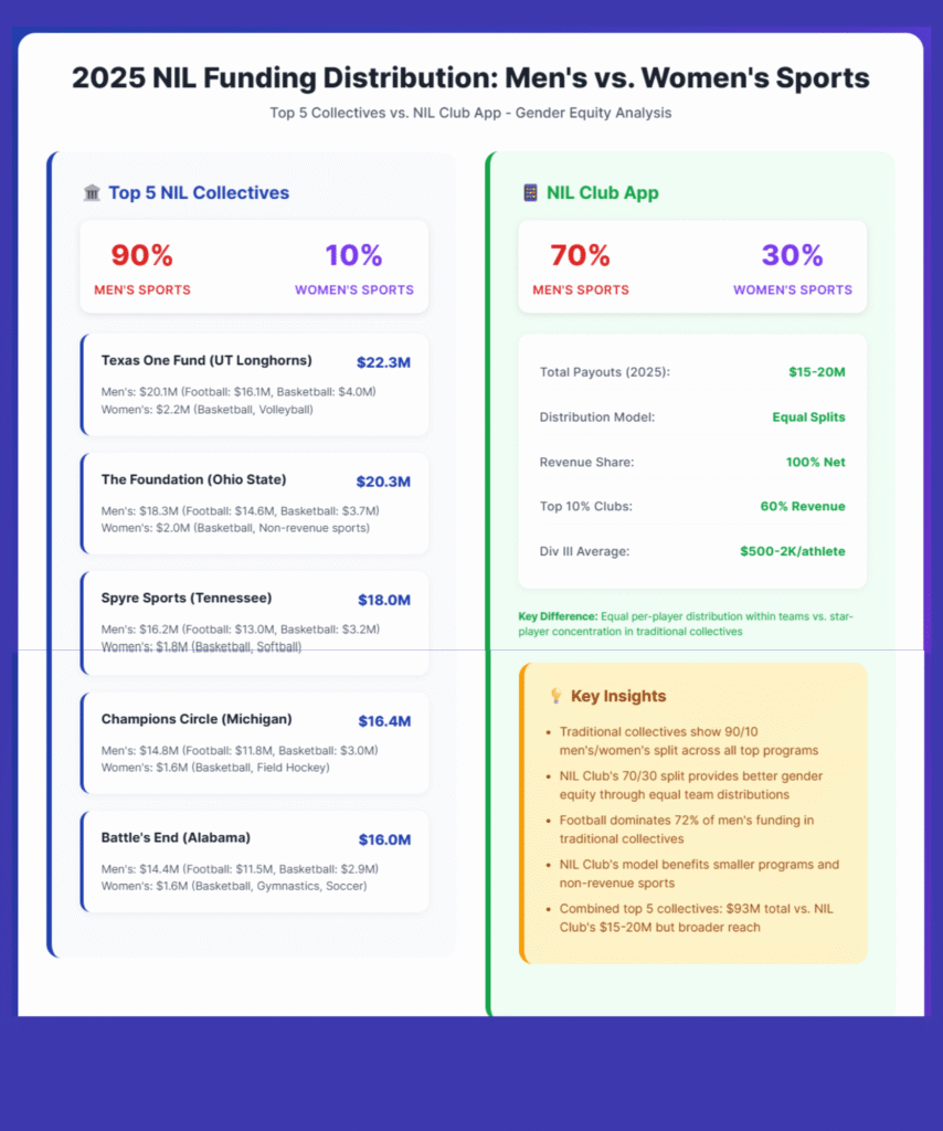Top 5 Collectives vs. NIL Club App - Gender Equity Analysis